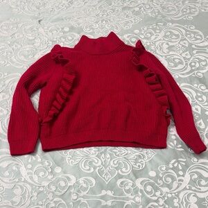 bebe Scarlet Turtleneck Sweater with Ruffle Details